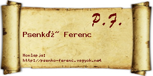 Psenkó Ferenc névjegykártya